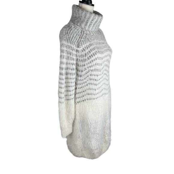 Anthropologie Cream Fuzzy Knit Dress - Picture 2 of 8